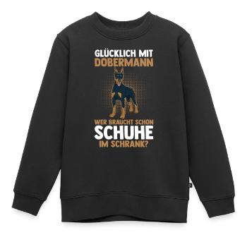 Hund Dobermann - Kinder Premium Organic Sweatshirt - Schwarz - Vorne - AI Model Kid Female (0cm)