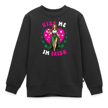 Embrasse-moi, je suis irlandaise - Sweat Premium enfant bio - noir - Devant - AI Model Kid Female (0cm)