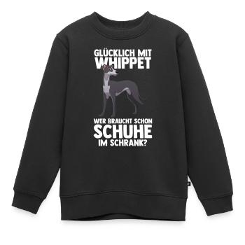 Hund Whippet - Kinder Premium Organic Sweatshirt - Schwarz - Vorne - AI Model Kid Female (0cm)