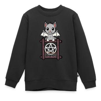 Halloween Bat Witching Hour Horreur - Sweat Premium enfant bio - noir - Devant - AI Model Kid Female (0cm)