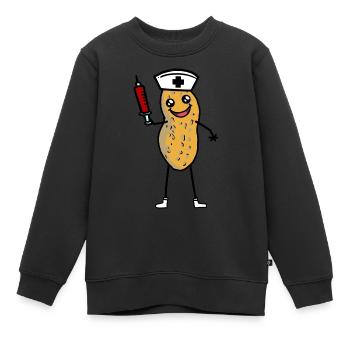 Erdnuss Krankenschwester Berufe Job Pfleger Arzt - Kinder Premium Organic Sweatshirt - Schwarz - Vorne - AI Model Kid Female (0cm)
