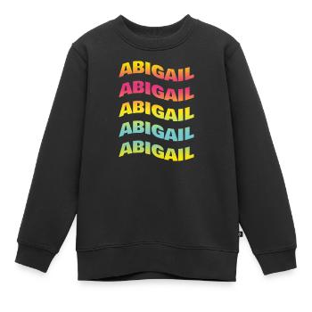 Abigail t-shirt text wave effect wave effect - Kids Premium Organic Sweatshirt - black - Front - AI Model Kid Female (0cm)