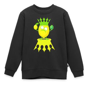König Zitrone Zitronen Früchte Frucht Obst - Kinder Premium Organic Sweatshirt - Schwarz - Vorne - AI Model Kid Female (0cm)