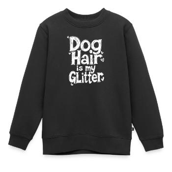 HUNDEHAARE SIND MEIN GLITZER - Kinder Premium Organic Sweatshirt - Schwarz - Vorne - AI Model Kid Female (0cm)