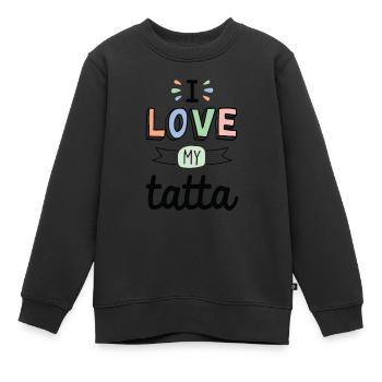 Ich liebe meine Tatta - Kinder Premium Organic Sweatshirt - Schwarz - Vorne - AI Model Kid Female (0cm)