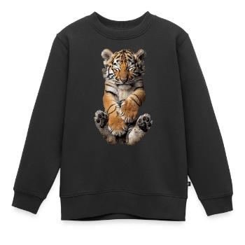 Tiger - Kinder Premium Organic Sweatshirt - Schwarz - Vorne - AI Model Kid Female (0cm)