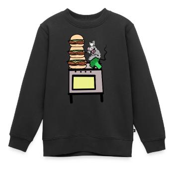 Koch Köche Köchih kochen Kochkunst Gastgeber - Kinder Premium Organic Sweatshirt - Schwarz - Vorne - AI Model Kid Female (0cm)