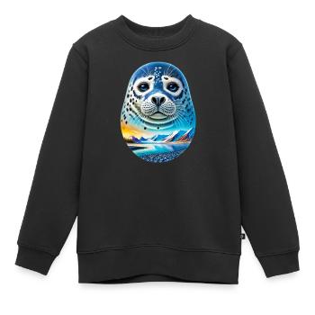 Siegel - Kinder Premium Organic Sweatshirt - Schwarz - Vorne - AI Model Kid Female (0cm)