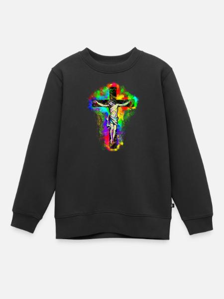 Croix de Jésus-Christ - Sweat Premium enfant bio - noir