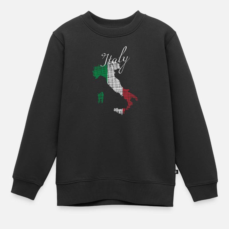 Italienische Silhouette mit Script - Kinder Premium Organic Sweatshirt - Schwarz