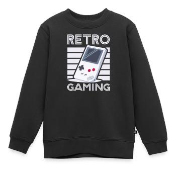 Rétro gaming 1 par Helfspawn - Sweat Premium enfant bio - noir - Devant - AI Model Kid Female (0cm)