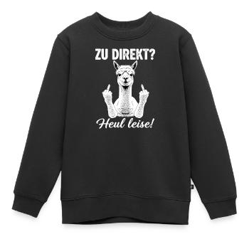 Direkte Alpaka-Ansage - Kinder Premium Organic Sweatshirt - Schwarz - Vorne - AI Model Kid Female (0cm)