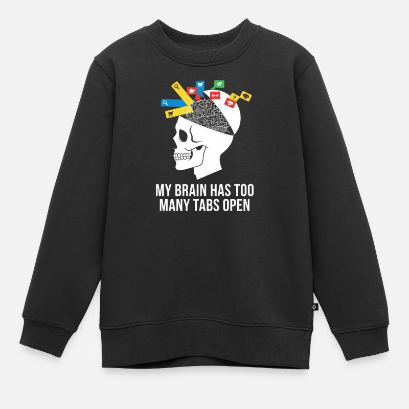 Tabs öffnen Schädelhirn Meme - Kinder Premium Organic Sweatshirt - Schwarz