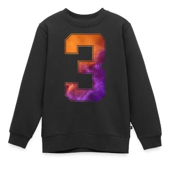 NR. 3 NUMMER 3 COLLEGE 3. GEBURTSTAG - Kinder Premium Organic Sweatshirt - Schwarz - Vorne - AI Model Kid Female (0cm)
