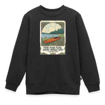 Finding Flow Daily: Kayak Poster - Kids Premium Organic Sweatshirt - black - Front - AI Model Kid Female (0cm)