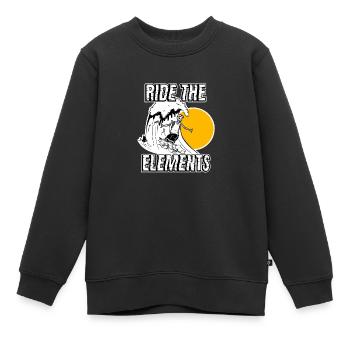Squelette du Wave Rider - Sweat Premium enfant bio - noir - Devant - AI Model Kid Female (0cm)