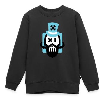 Bartschädel blau - Kinder Premium Organic Sweatshirt - Schwarz - Vorne - AI Model Kid Female (0cm)
