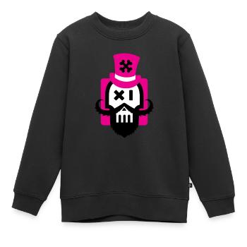 Bartschädel Magenta - Kinder Premium Organic Sweatshirt - Schwarz - Vorne - AI Model Kid Female (0cm)