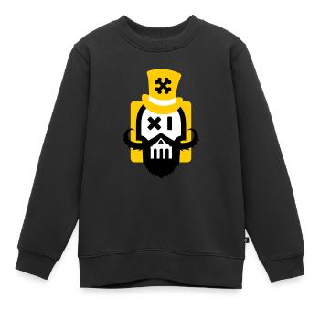 Bartschädel gelb - Kinder Premium Organic Sweatshirt - Schwarz - Vorne - AI Model Kid Female (0cm)