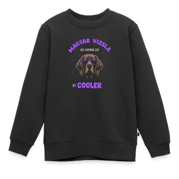 Magyar Vizsla - like a normal dog but cooler lila - Kids Premium Organic Sweatshirt - black - Front - AI Model Kid Female (0cm)