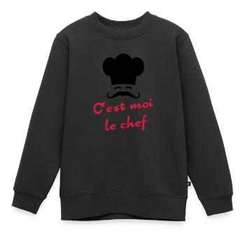C'est moi le chef - Sweat Premium enfant bio - noir - Devant - AI Model Kid Female (0cm)