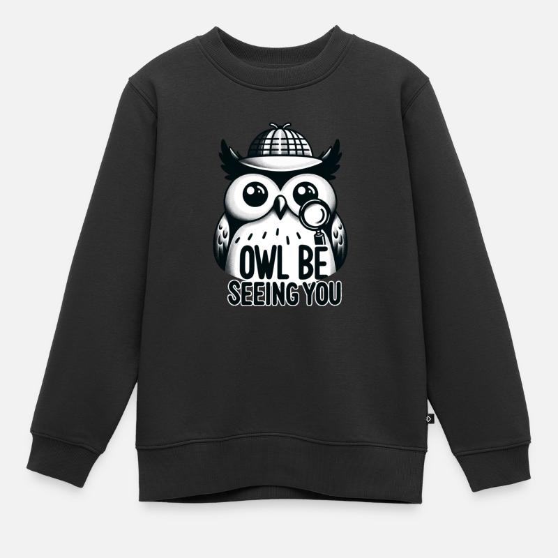 Hibou qui vous voit - Sweat Premium enfant bio - noir