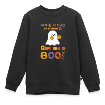 Süßer Halloween Cheerleader Ghost mit Pompons - Kinder Premium Organic Sweatshirt - Schwarz - Vorne - AI Model Kid Female (0cm)
