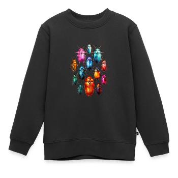 Aquarelles froides Insectes coléoptères bohèmes - Sweat Premium enfant bio - noir - Devant - AI Model Kid Female (0cm)