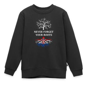 Kroatien Never Forget Your Roots - Kinder Premium Organic Sweatshirt - Schwarz - Vorne - AI Model Kid Female (0cm)