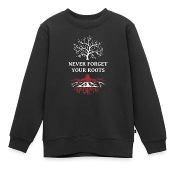 Lettland Never Forget Your Roots - Kinder Premium Organic Sweatshirt - Schwarz - Vorne - AI Model Kid Female (0cm)