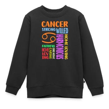 Signe du zodiaque signe du zodiaque eau - Sweat Premium enfant bio - noir - Devant - AI Model Kid Female (0cm)