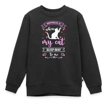 Glücklich Motivation Urlaub Lebensenergie - Kinder Premium Organic Sweatshirt - Schwarz - Vorne - AI Model Kid Female (0cm)