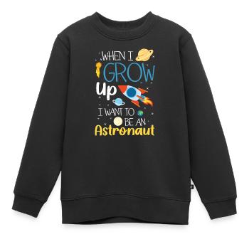 Weltall Weltraum Raumfahrtschiff Planet - Kinder Premium Organic Sweatshirt - Schwarz - Vorne - AI Model Kid Female (0cm)