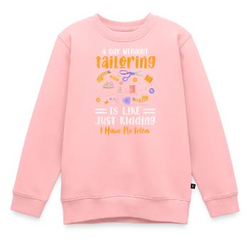 Couturière ciseaux tailleur au Crochet - Sweat Premium enfant bio - rose - Devant - AI Model Kid Female (0cm)