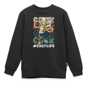Chef Chef Culinary Art Taste - Kids Premium Organic Sweatshirt - black - Front - AI Model Kid Female (0cm)