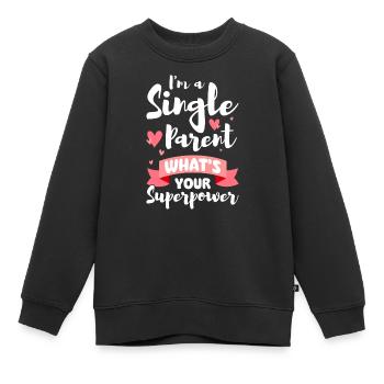 Eltern Vater Solo - Kinder Premium Organic Sweatshirt - Schwarz - Vorne - AI Model Kid Female (0cm)