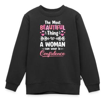 Frau Feminin Emanzipation Feier - Kinder Premium Organic Sweatshirt - Schwarz - Vorne - AI Model Kid Female (0cm)