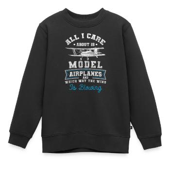 Modellflieger Hobby Kunstflug Flugsport - Kinder Premium Organic Sweatshirt - Schwarz - Vorne - AI Model Kid Female (0cm)