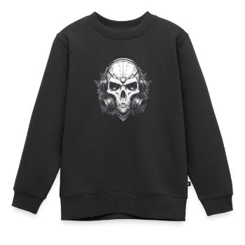Totenkopf - Kinder Premium Organic Sweatshirt - Schwarz - Vorne - AI Model Kid Female (0cm)