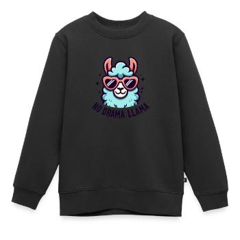 Kein Drama Lama - Kinder Premium Organic Sweatshirt - Schwarz - Vorne - AI Model Kid Female (0cm)