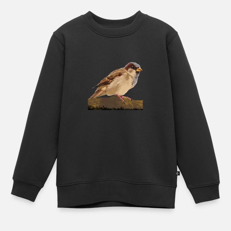 Spatz - Kinder Premium Organic Sweatshirt - Schwarz