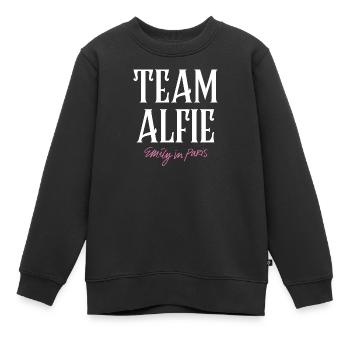 Emily In Paris Team Alfie - Kinder Premium Organic Sweatshirt - Schwarz - Vorne - AI Model Kid Female (0cm)