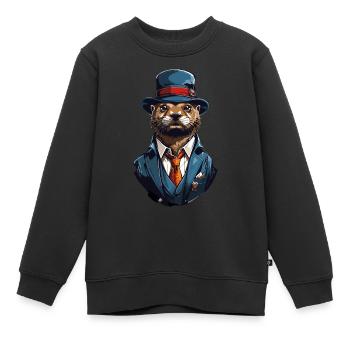 Otter Gangster Oldschool - Kinder Premium Organic Sweatshirt - Schwarz - Vorne - AI Model Kid Female (0cm)