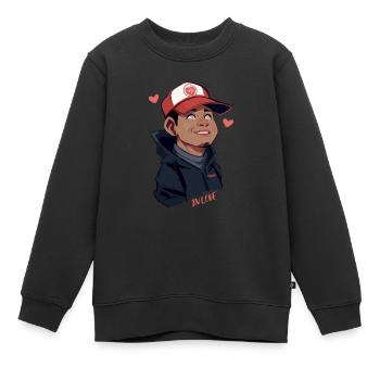 Verliebt lächeln - Kinder Premium Organic Sweatshirt - Schwarz - Vorne - AI Model Kid Female (0cm)