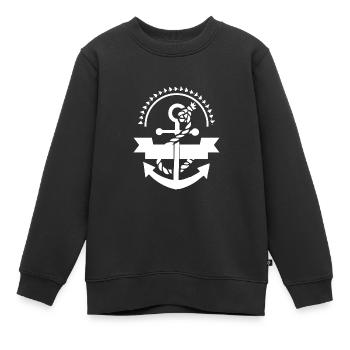 Anker Nautik Seefahrer Pier Meer maritim - Kinder Premium Organic Sweatshirt - Schwarz - Vorne - AI Model Kid Female (0cm)