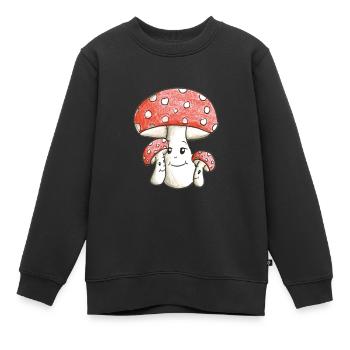 Glückspilz - Kinder Premium Organic Sweatshirt - Schwarz - Vorne - AI Model Kid Female (0cm)