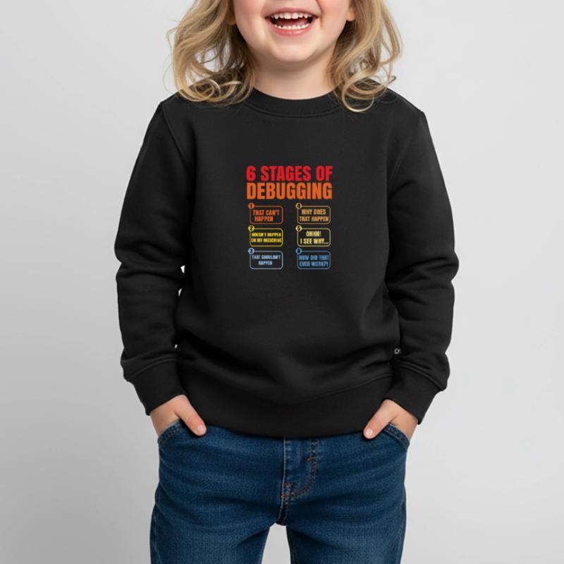 6 Stages Of Debugging Coder Programmer Software De Kinder Premium Organic Sweatshirt