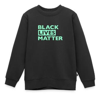 Black Lives Matter Grün - Kinder Premium Organic Sweatshirt - Schwarz - Vorne - AI Model Kid Female (0cm)