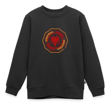 République d’Albanie Albanie Shqipëria Tirana Albanais - Sweat Premium enfant bio - noir - Devant - AI Model Kid Female (0cm)