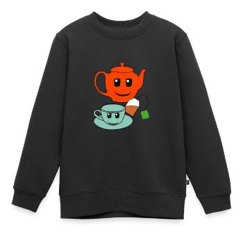 Gastronomie Gastgeber Tee Teekanne Getränke - Kinder Premium Organic Sweatshirt - Schwarz - Vorne - AI Model Kid Female (0cm)